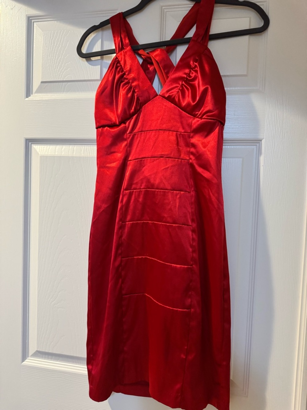 Vintage Red Satin Sleeveless Cocktail Dress